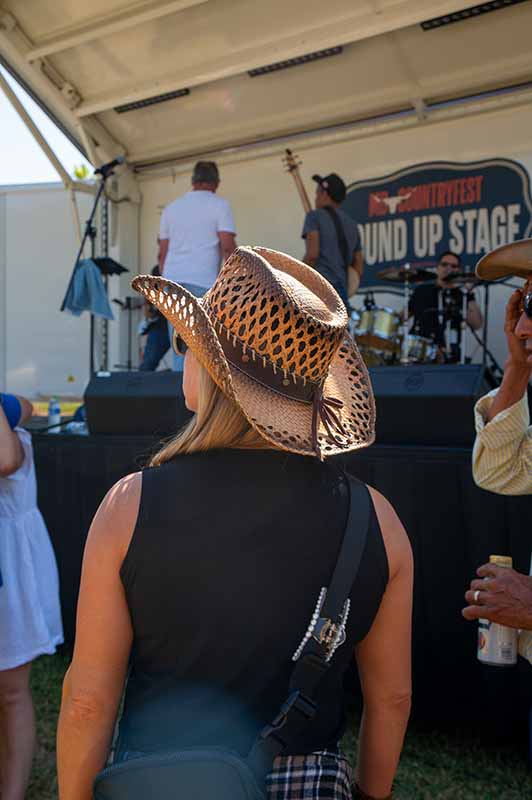 photo of a girl with a cowboy hat on from behind